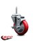 Service Caster 4 Inch Red Polyurethane Wheel Swivel 34 Inch Threaded Stem Caster with Brake SCC SCC-TS20S414-PPUB-RED-TLB-34212 - alternate 2
